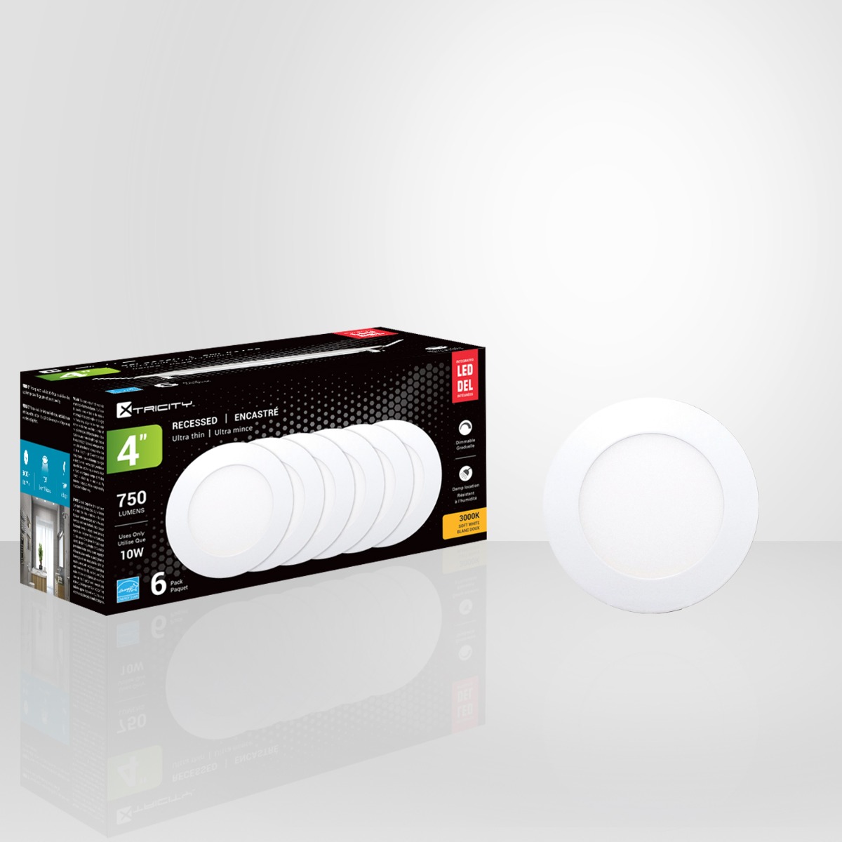 Luminaires encastrés DEL blancs ultra-mince 4 po