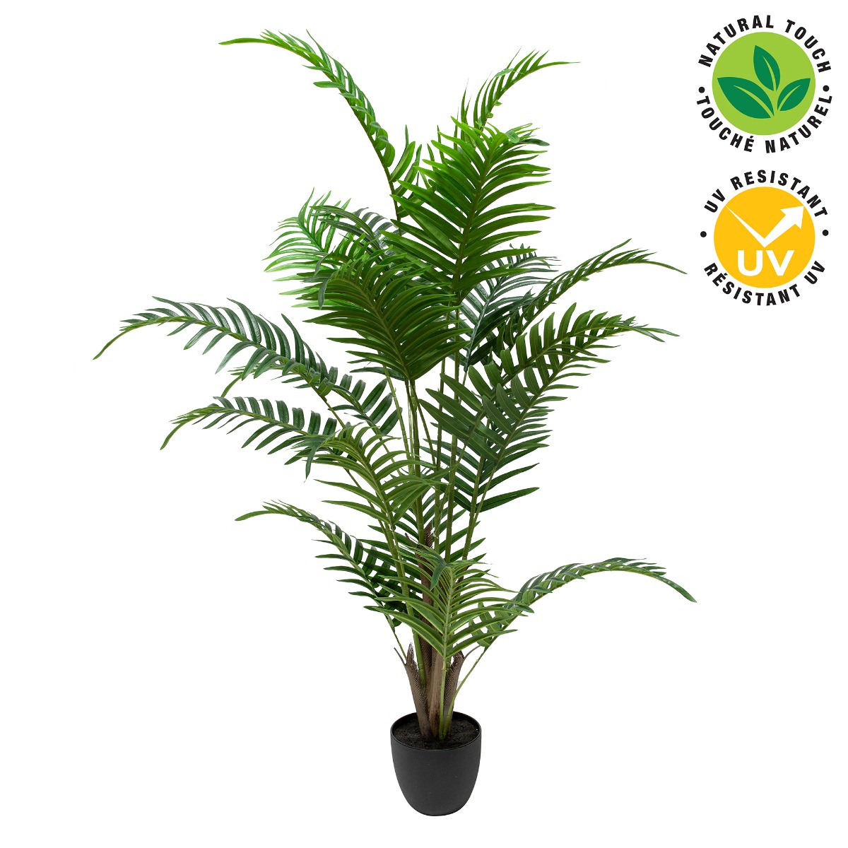 Palmier artificiel avec pot noir