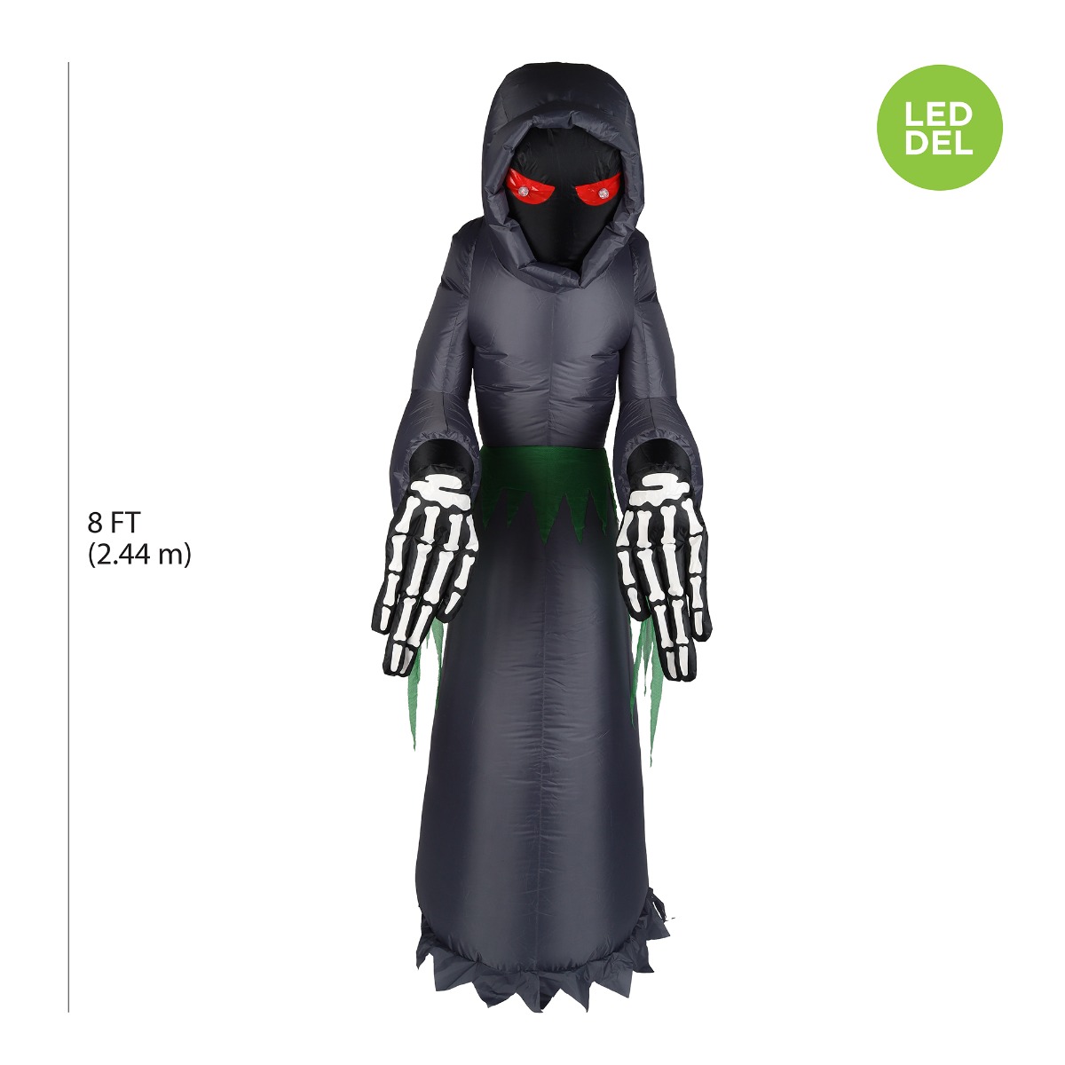 Faucheuse avec yeux rouges LED gonflable