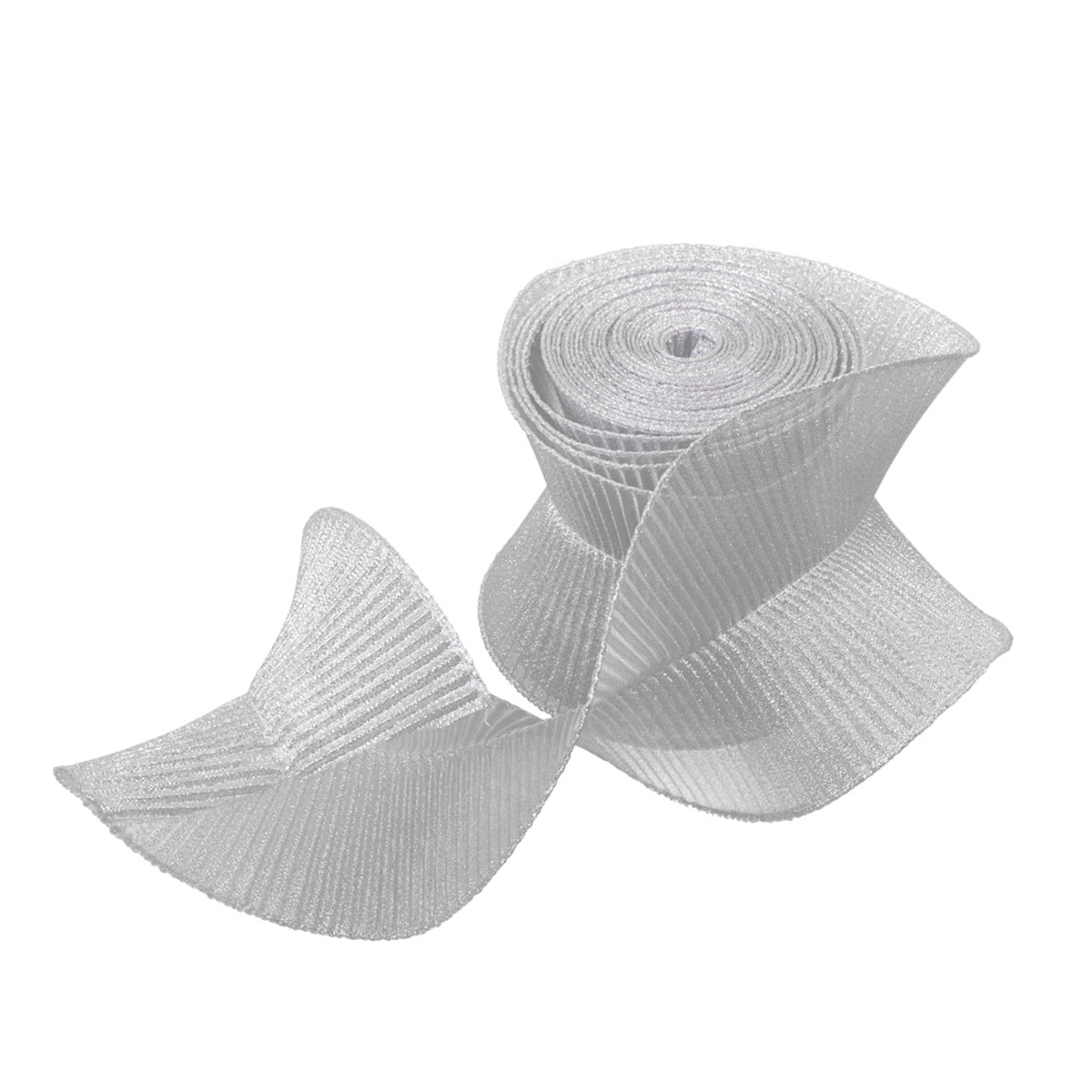 Ruban décoratif argent gondolé